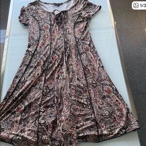Paisley Print Short Sleeve Dress